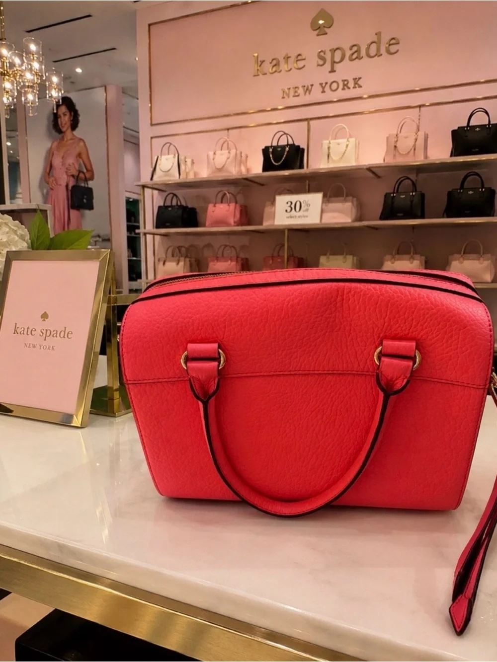 kate spade Red Perforated Leather Crossbody SatcheL EUC